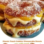 Classic Peach Cobbler Cheesecake Donuts