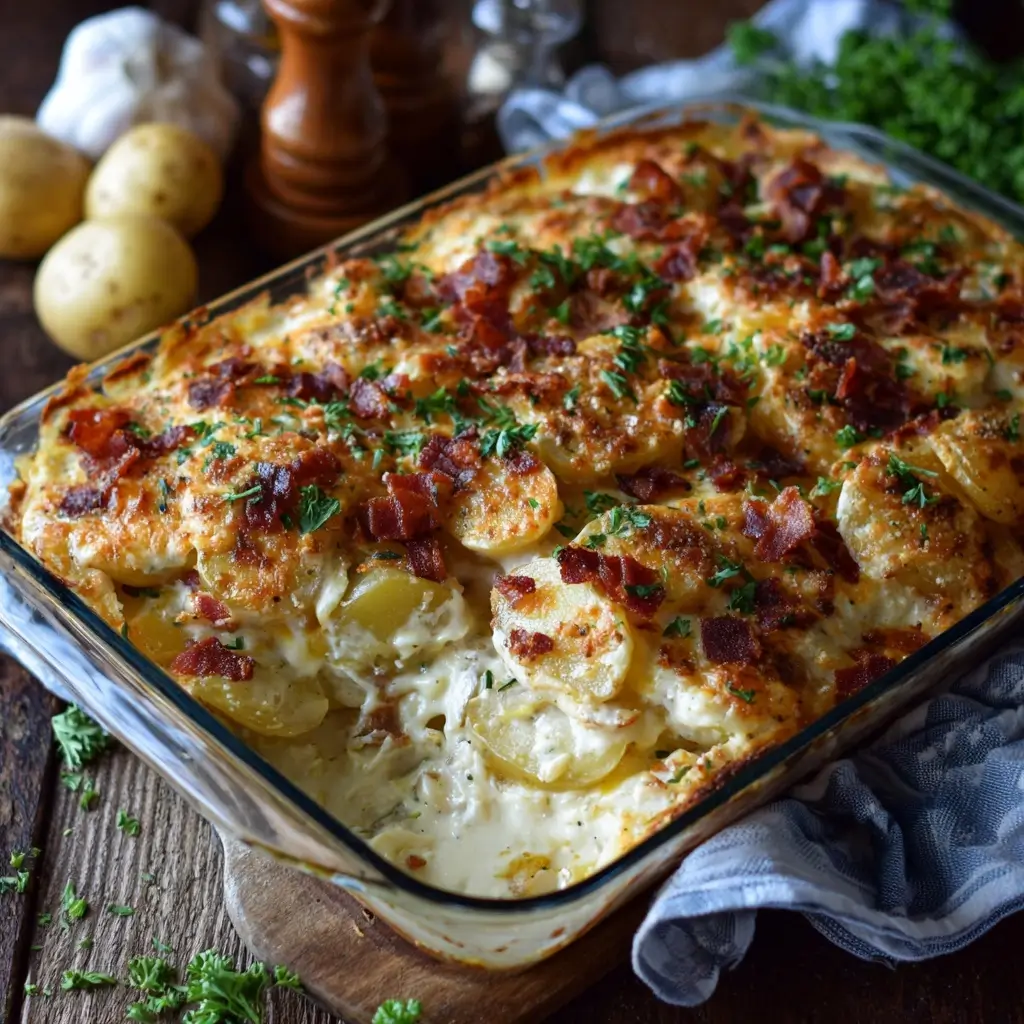 Creamy Bacon Ranch Potato Bake