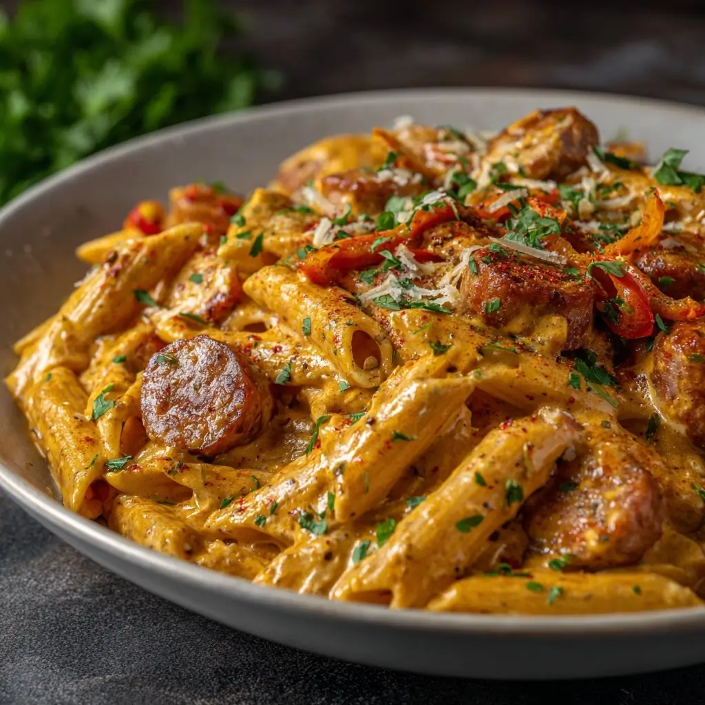 Creamy Cajun Sausage Pasta