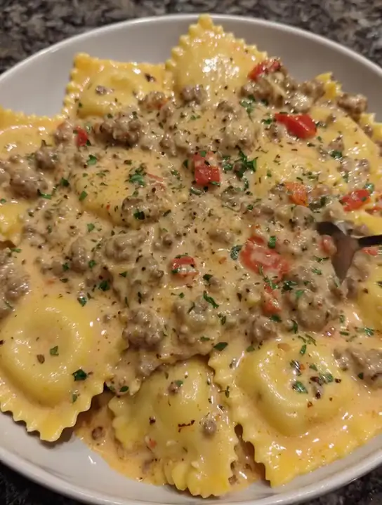 Creamy Cajun Sausage Ravioli
