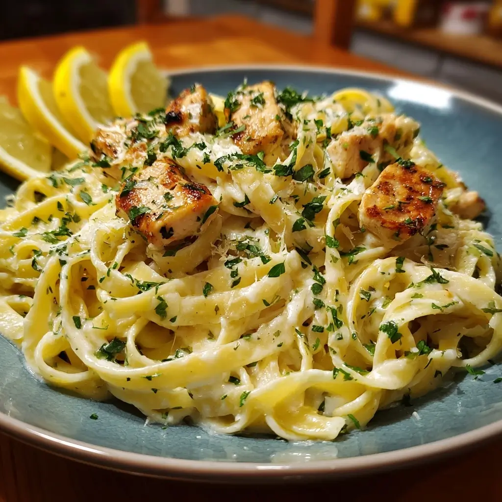 Creamy Garlic Lemon Pasta with Chicken
