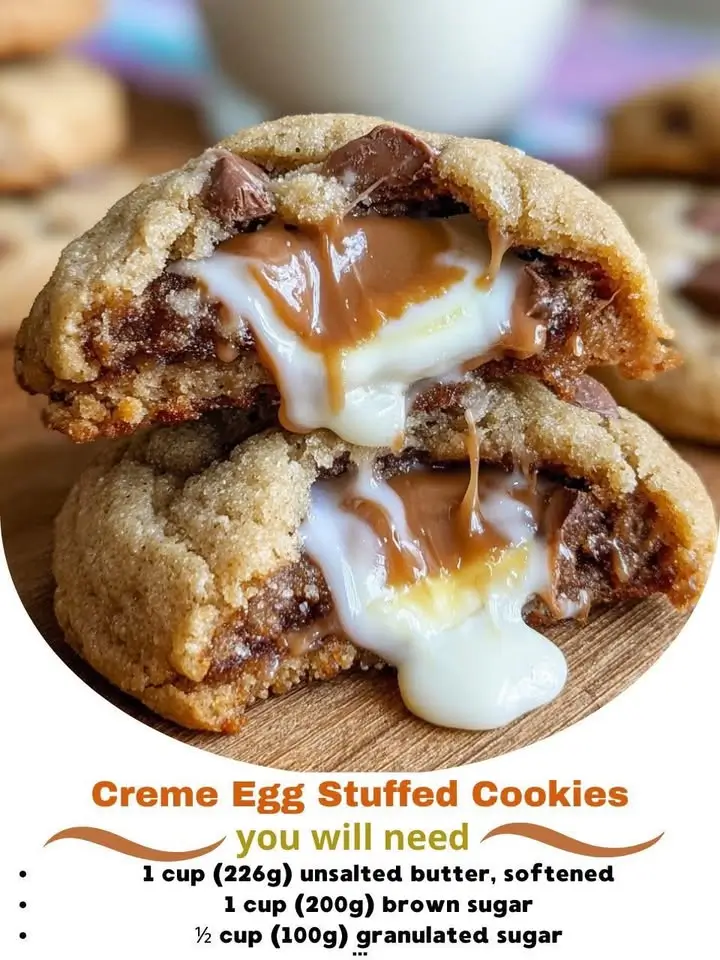 Creme Egg Stuffed Cookies