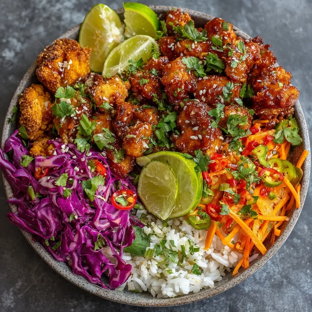 Crispy Honey Lime Chicken Bowls