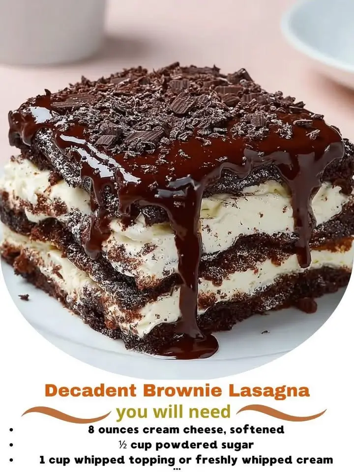 Decadent Brownie Lasagna