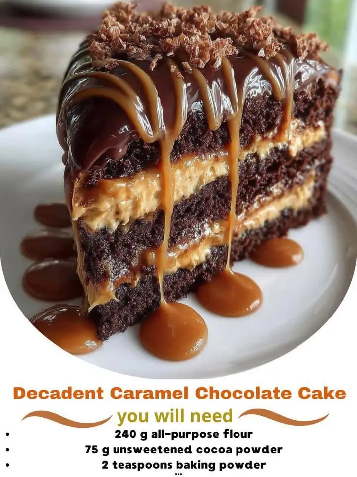 Decadent Caramel Chocolate Cake