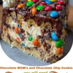 Decadent Chocolate M&M’s and Chocolate Chip Cookie Dough Ice Cream Cake