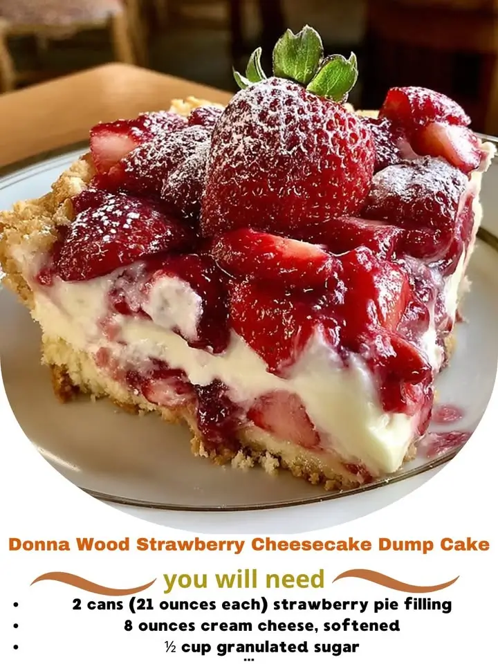 Donna Wood Strawberry Cheesecake Dump Cake