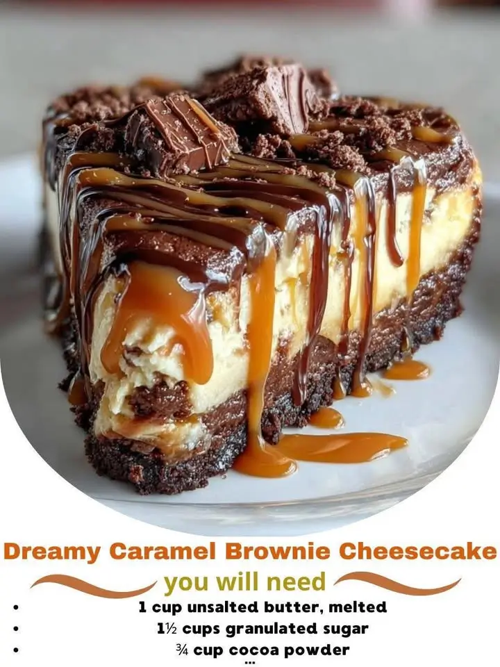 Dreamy Caramel Brownie Cheesecake