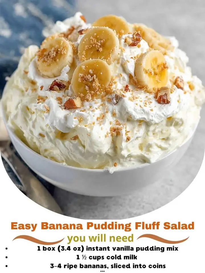 Easy Banana Pudding Fluff Salad