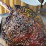 Garlic Herb Butter Crusted Tomahawk Rib Roast