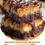 German Chocolate Brownies with Coconut Pecan Topping