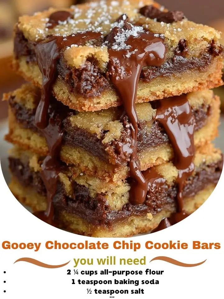 Gooey Chocolate Chip Cookie Bars