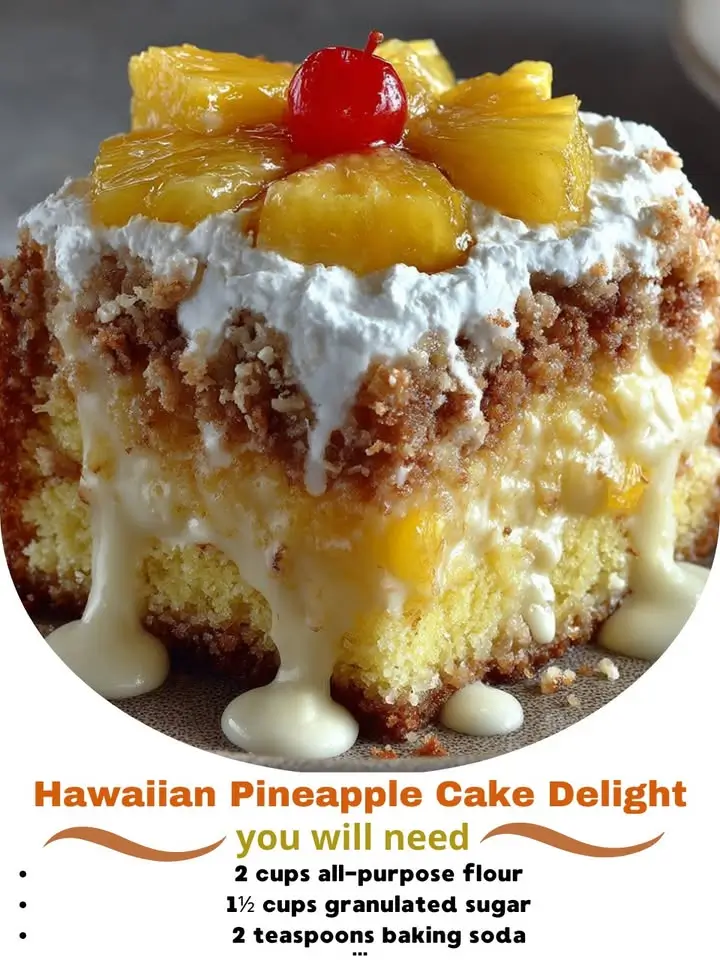 Hawaiian Pineapple Cake Delight