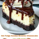 Heavenly Hot Fudge Sundae Brownie Cheesecake