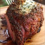 Herb Butter Crusted Smoked Beef Rib Roast