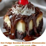 Hot Fudge Sundae Brownie Cheesecake