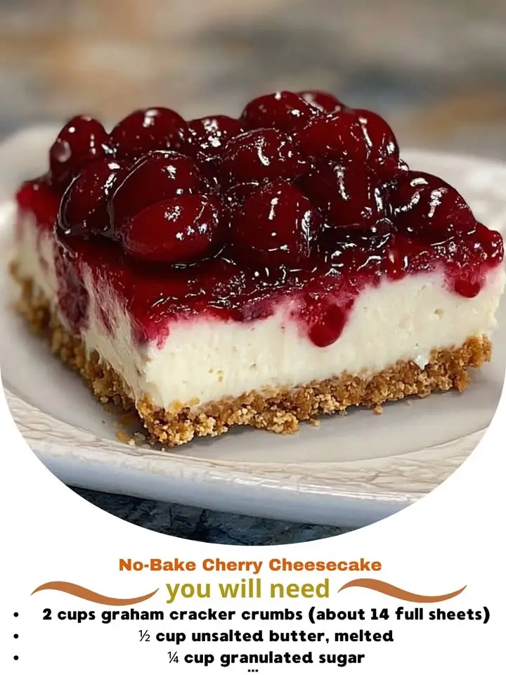 No-Bake Cherry Cheesecake – A Dreamy, Creamy Dessert Delight