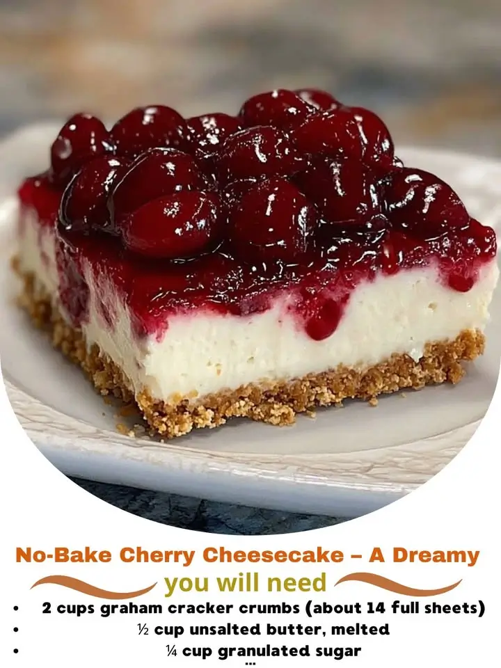 No-Bake Cherry Cheesecake – A Dreamy, Creamy Dessert Delight