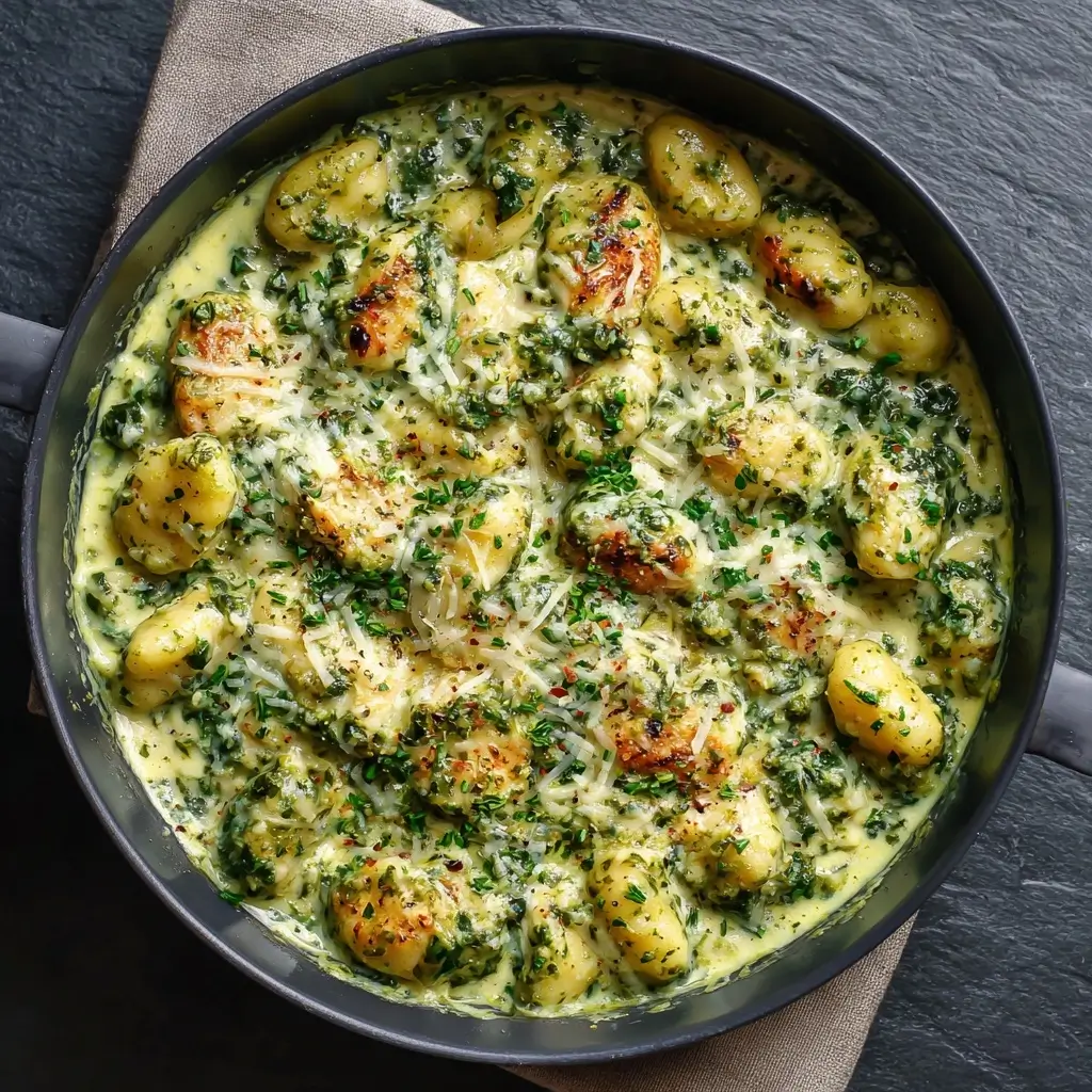 One-Pot Creamy Pesto Gnocchi