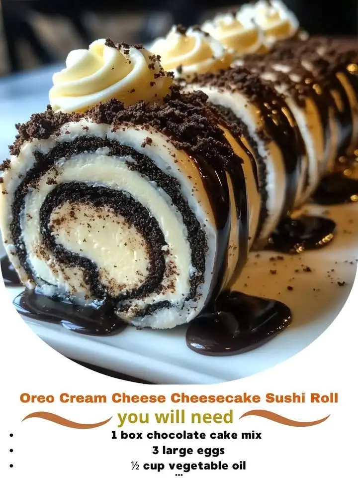 Oreo Cream Cheese Cheesecake Sushi Roll
