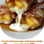 Peach Cheesecake Cinnamon Rolls