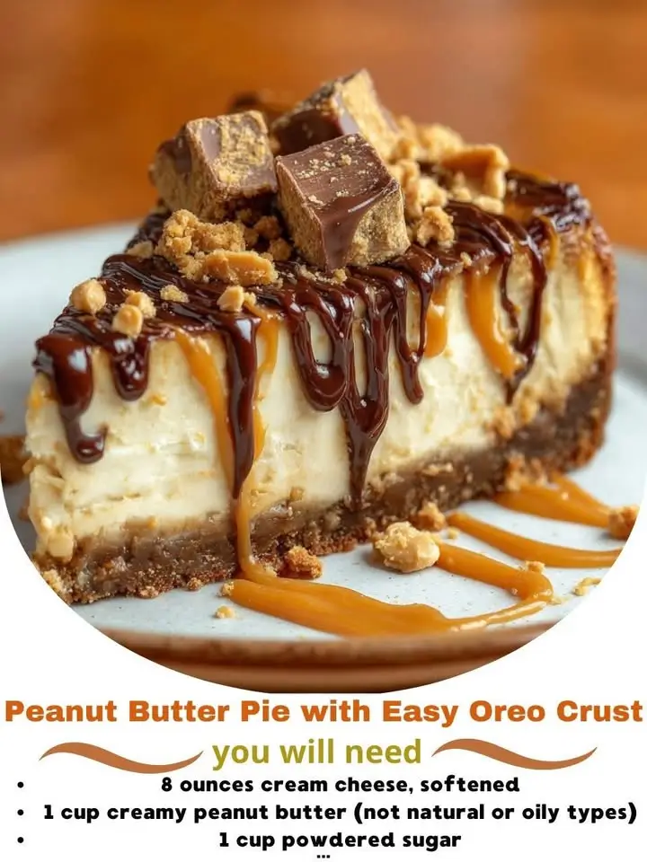 Peanut Butter Pie with Easy Oreo Crust