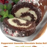 Peppermint Ganache Chocolate Swiss Roll