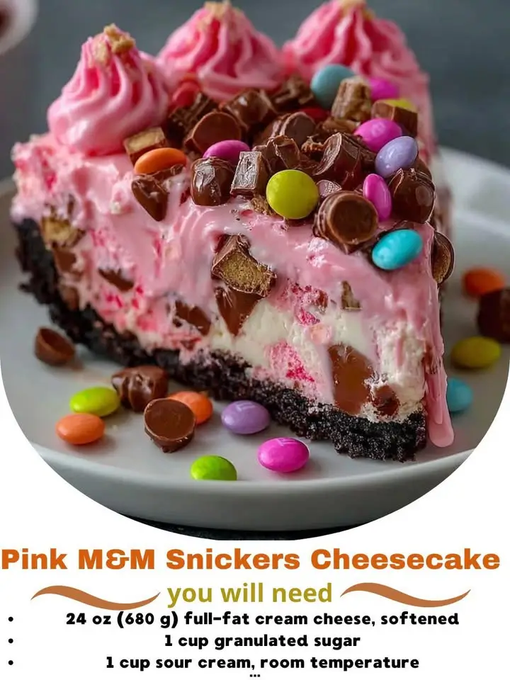 Pink M&M Snickers Cheesecake: The Ultimate Celebration Dessert