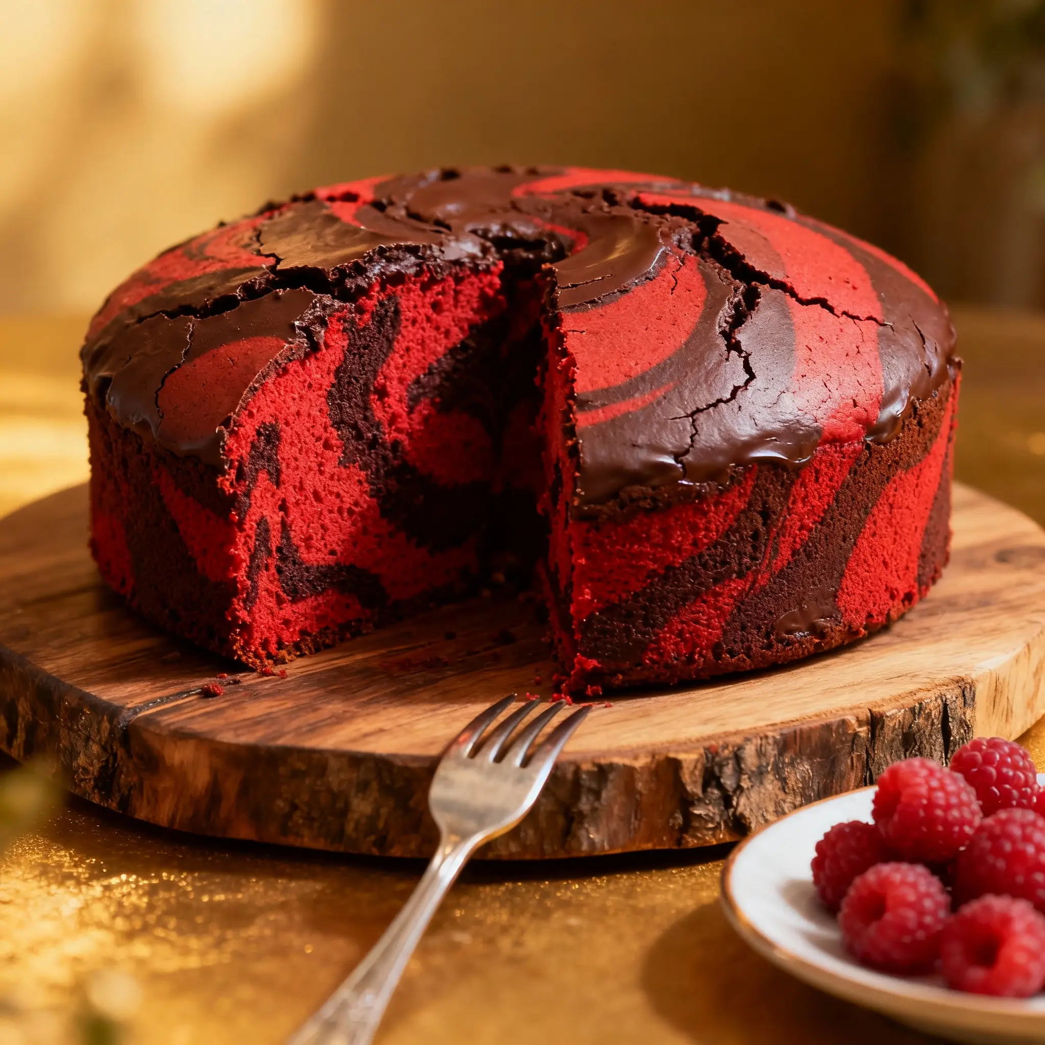 Red Velvet Chocolate Marble Cake