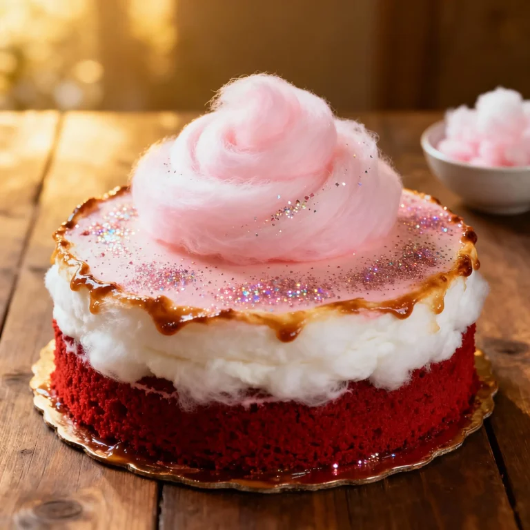 Red Velvet Cotton Candy Cake