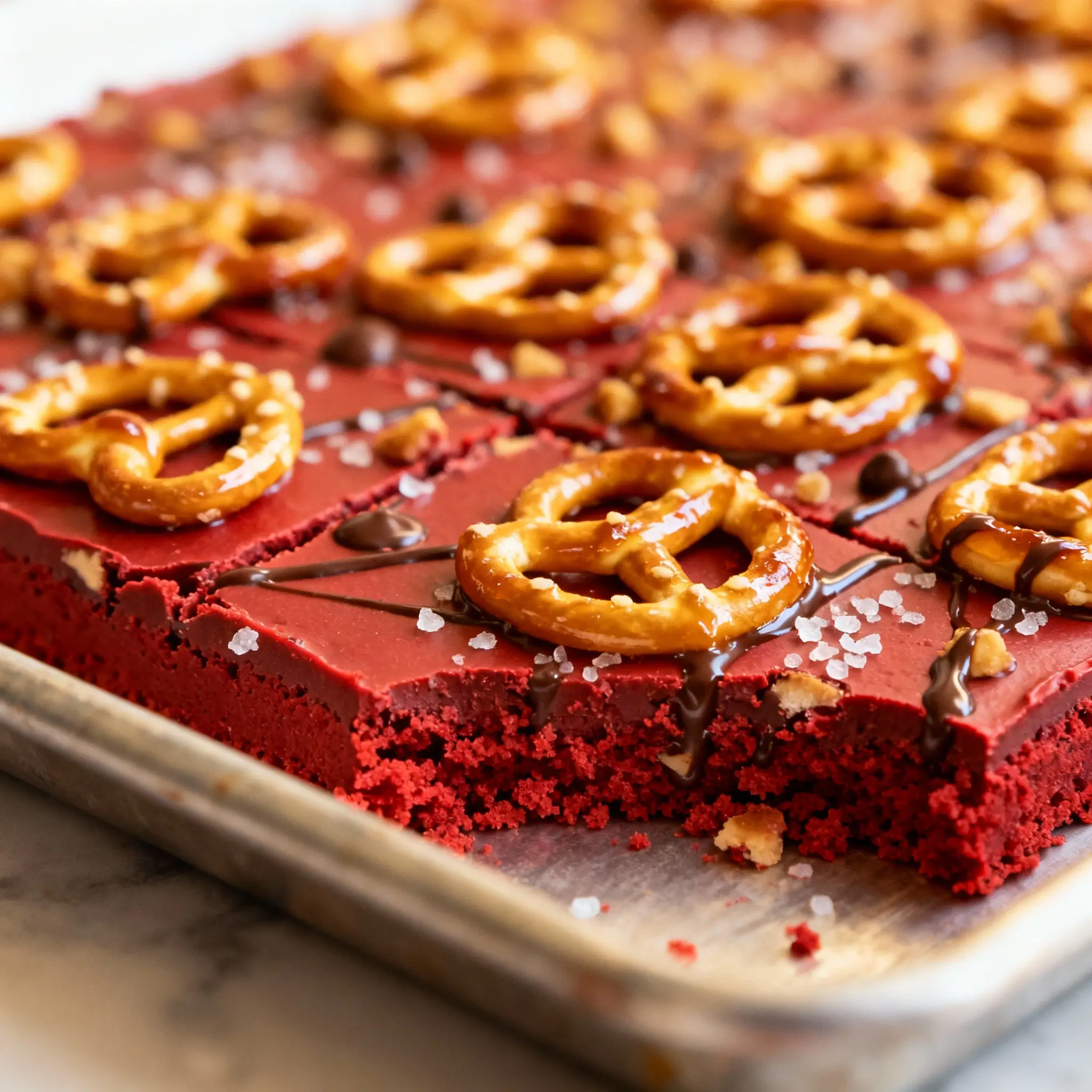 Red Velvet Pretzel Bark