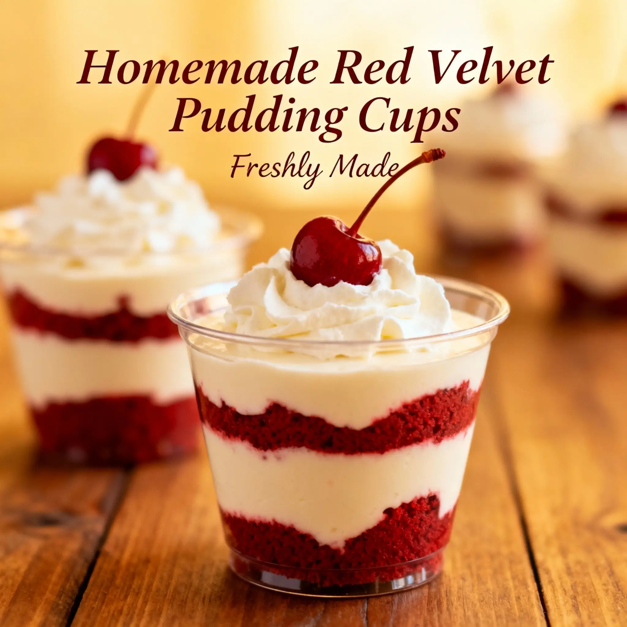 Red Velvet Pudding Cups