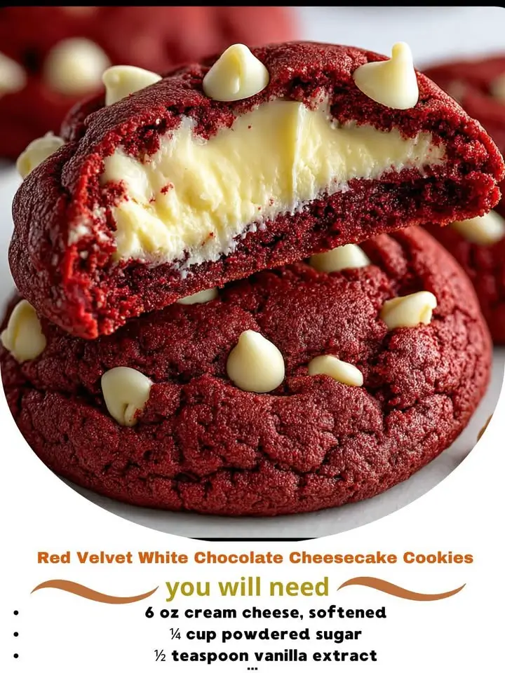 Red Velvet White Chocolate Cheesecake Cookies