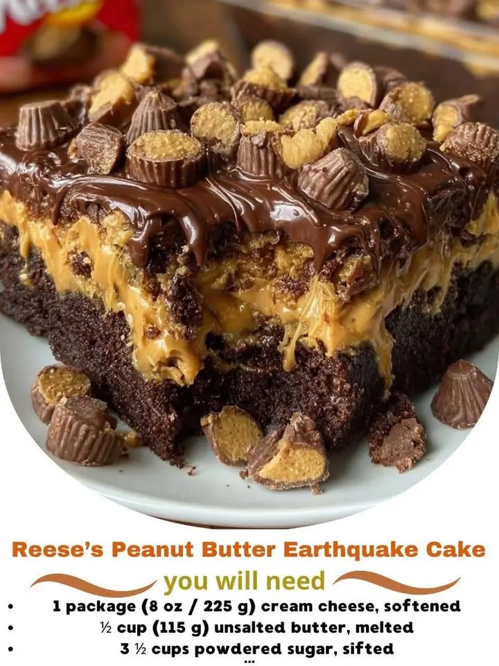 Reese’s Peanut Butter Earthquake Cake