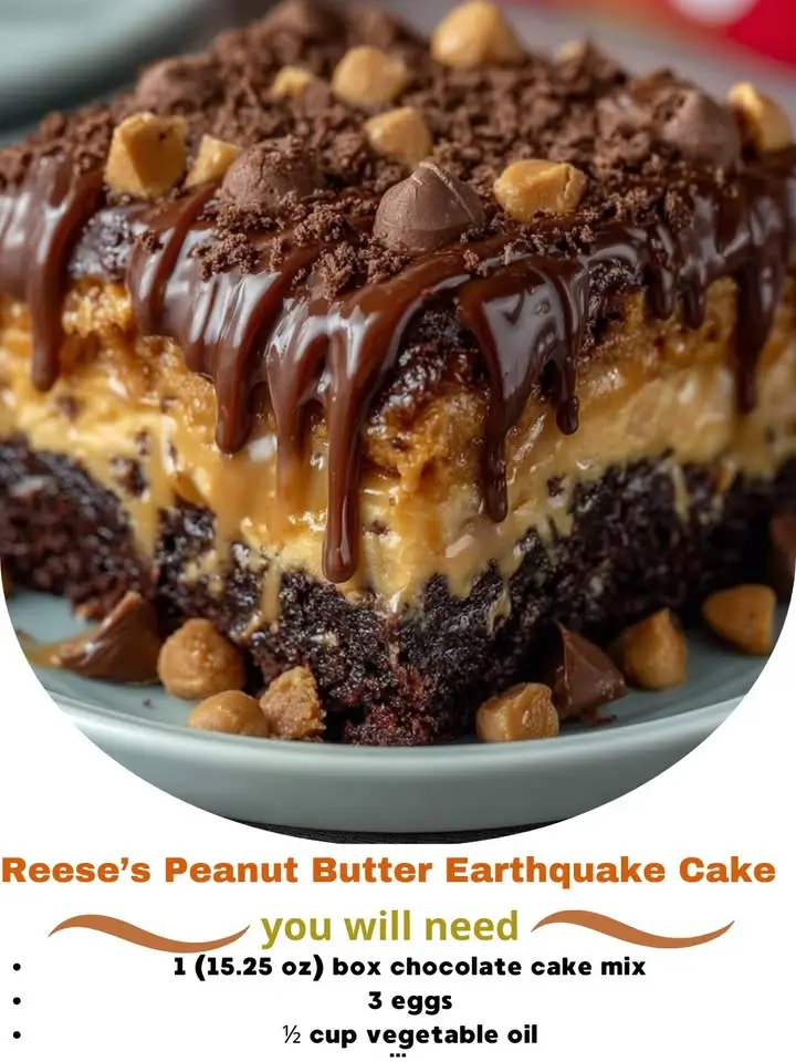 Reese’s Peanut Butter Earthquake Cake