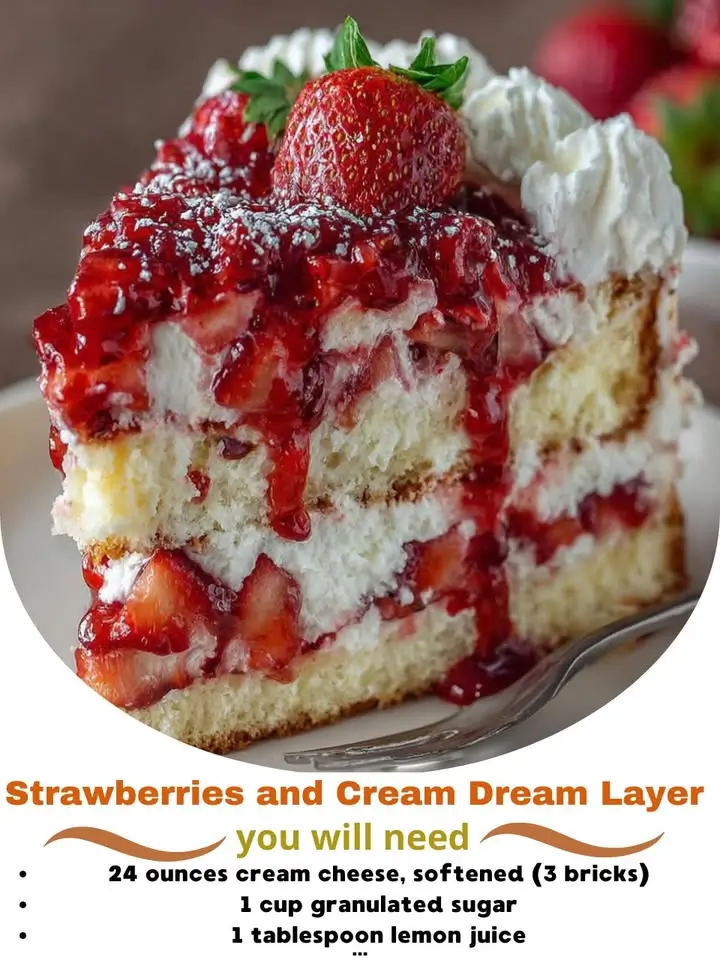 Strawberries and Cream Dream Layer Cheesecake Cake