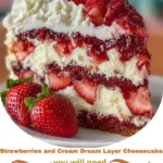 Strawberries and Cream Dream Layer Cheesecake Cake