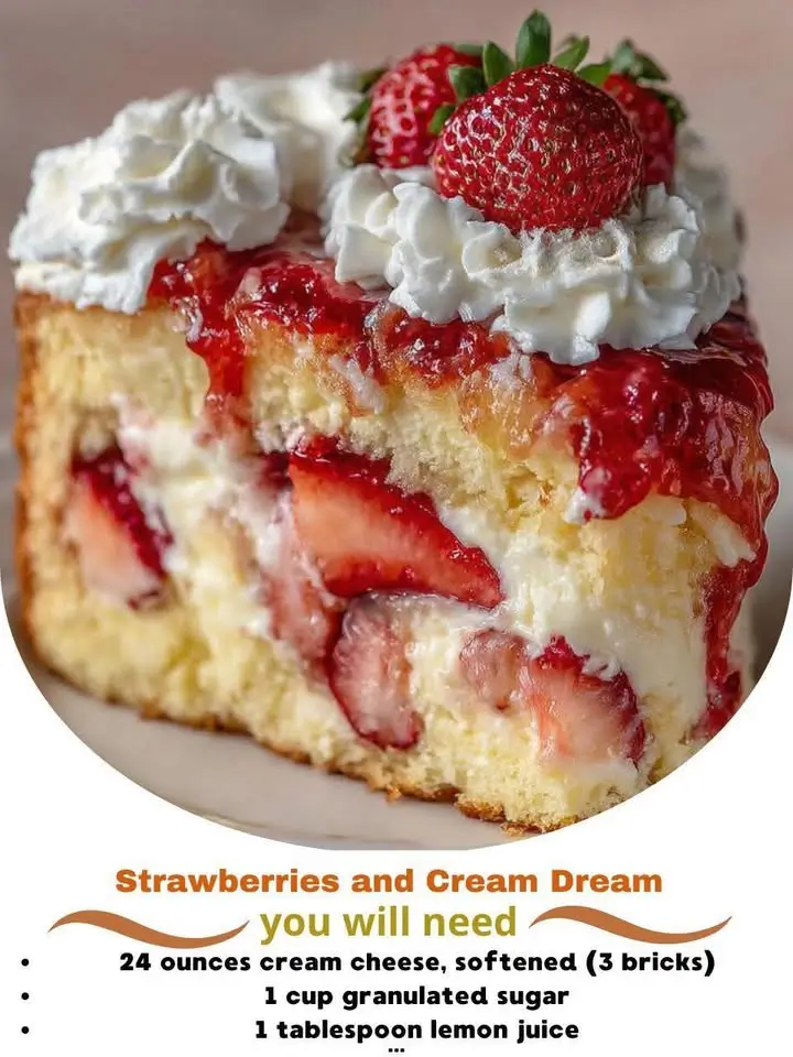 Strawberries and Cream Dream Layer Cheesecake Cake