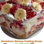 Strawberry Banana Pudding Dream Recipe A Creamy, Fruity, No-Bake Dessert that Tastes Like a Slice of Heaven