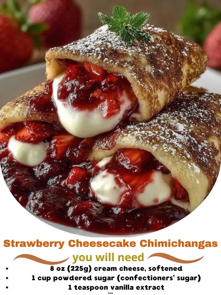 Strawberry Cheesecake Chimichangas