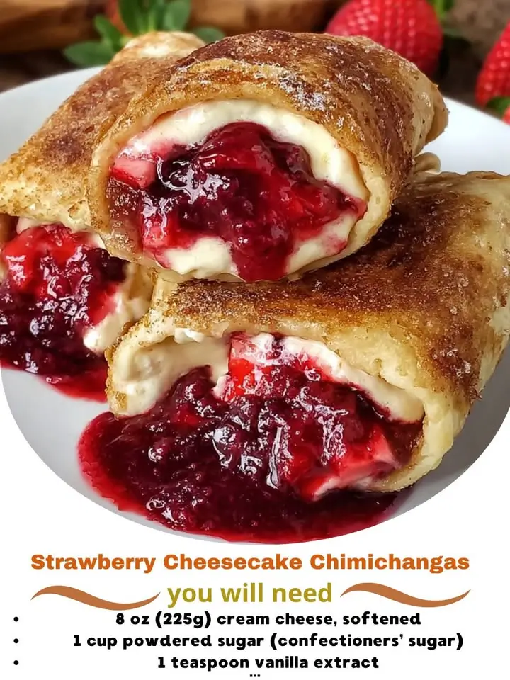 Strawberry Cheesecake Chimichangas