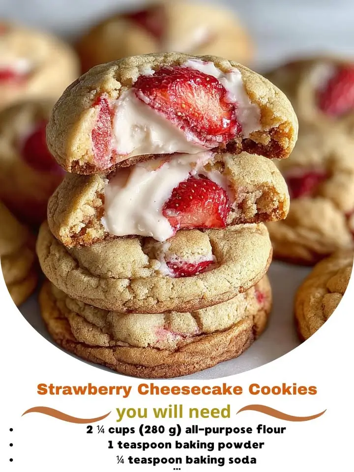 Strawberry Cheesecake Cookies (Soft, Chewy, and Irresistible)