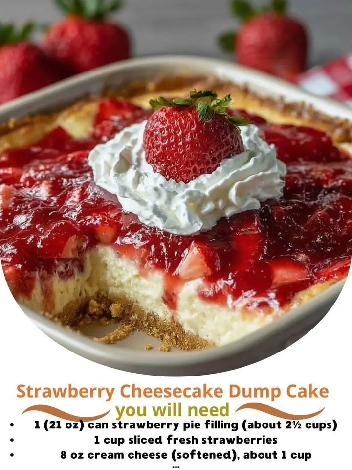 Strawberry Cheesecake Dump Cake