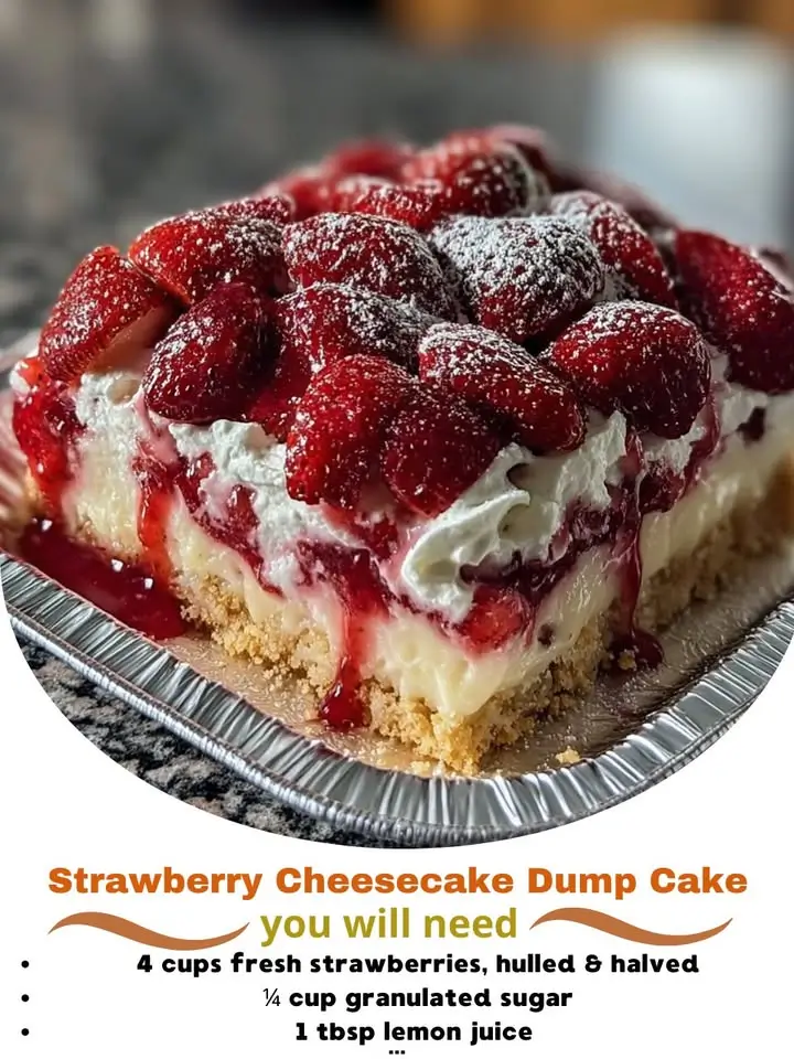 Strawberry Cheesecake Dump Cake
