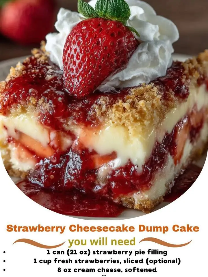 Strawberry Cheesecake Dump Cake