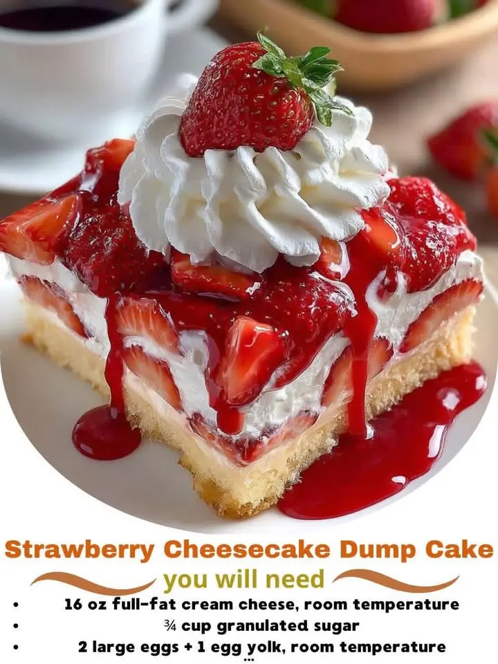 Strawberry Cheesecake Dump Cake