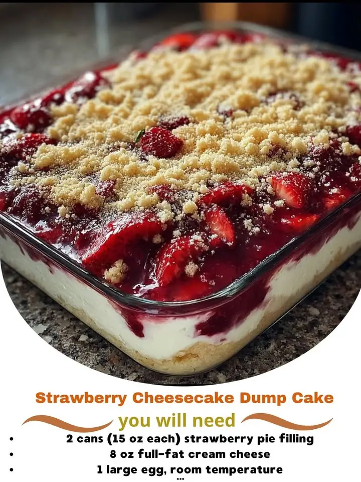 Strawberry Cheesecake Dump Cake