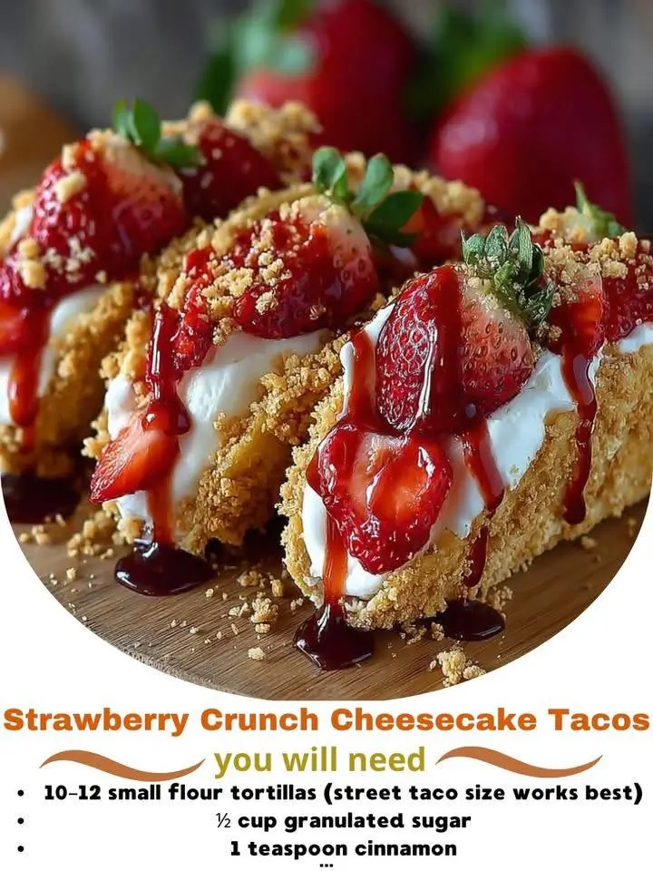 Strawberry Crunch Cheesecake Tacos