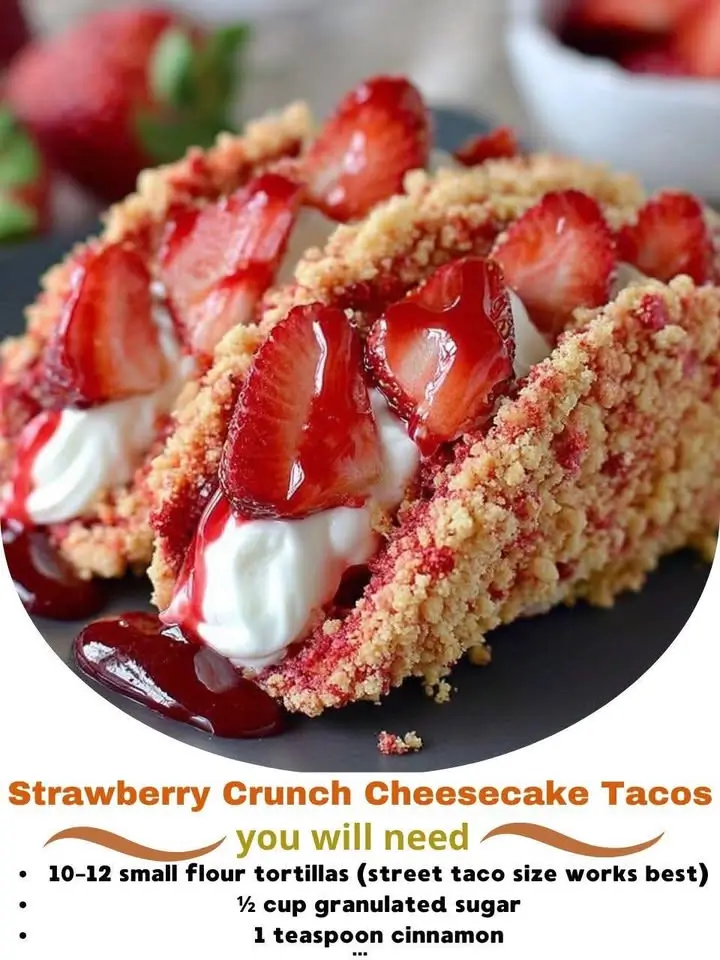 Strawberry Crunch Cheesecake Tacos