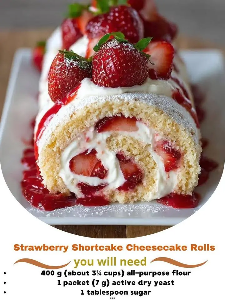 Strawberry Shortcake Cheesecake Rolls